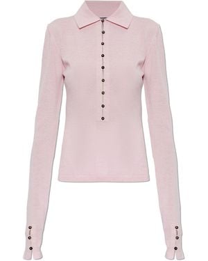 Jacquemus Wool Polo 'Merino' With Long Sleeves - Pink