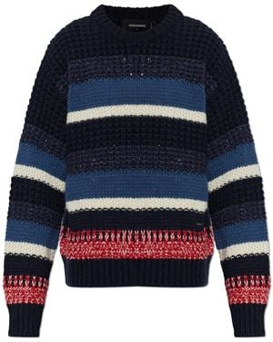 DSquared² Sweater With Stripe Pattern - Blue