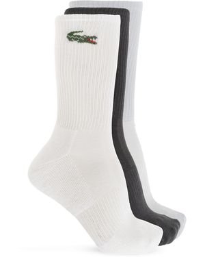 Lacoste Three-Pack Of Socks With Logo - White