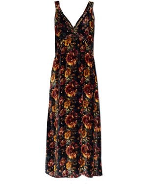 R13 Floral Print Dress - Brown