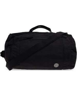 Stone Island Carry-On Bag With Logo Patch - Black