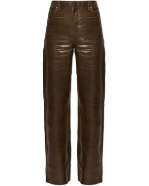 Golden Goose Leather Trousers - Brown