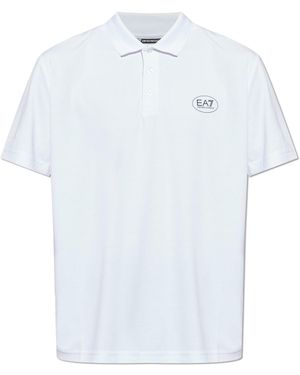 EA7 Polo With Logo - White