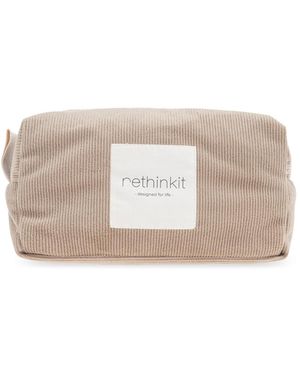 Rethinkit Studios Double-Sided Cosmetic Bag With Logo - Natural