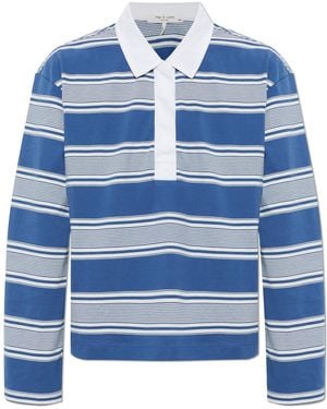 Rag & Bone Long Sleeve Polo - Blue