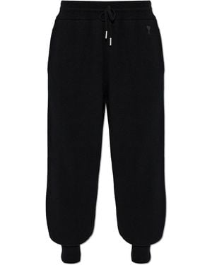 Ami Paris Joggers With Appliqué Logo - Black
