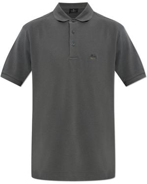 Etro Polo With Embroidered Logo - Grey