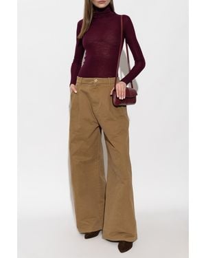 Jil Sander Fitted Wool Turtleneck - Red