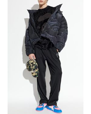 A Bathing Ape Quilted Jacket With Detachable Hood - Black