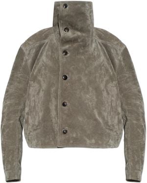Rick Owens 'Jumbo Stooges' Leather Jacket - Grey