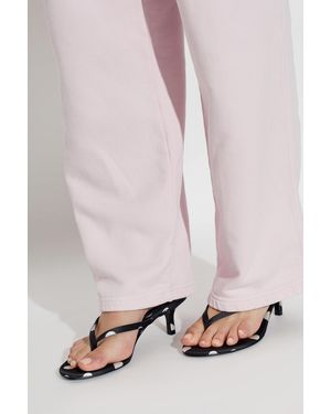 Black Suede Studio 'Tash 50' Heeled Mules - Pink