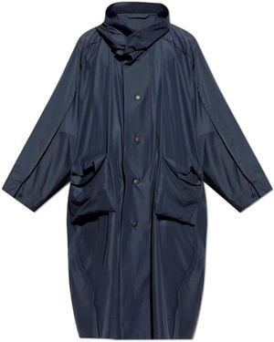 Homme Plissé Issey Miyake Coat With Collar - Blue
