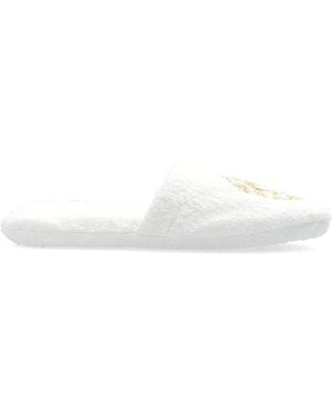 Versace Slippers With Logo - White