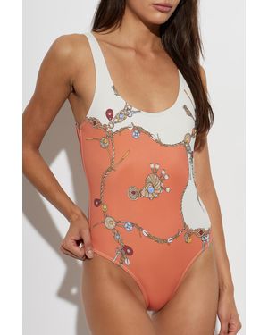 Versace One-Piece Swimsuit "Stolen Jewels" - Brown