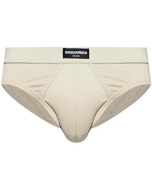 DSquared² Briefs With Logo - Natural