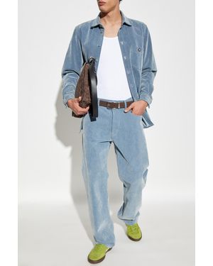 Moschino Denim Shirt With Logo - Blue
