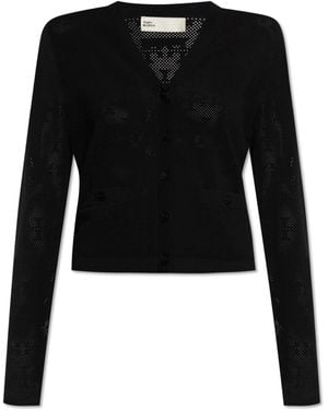 Tory Burch Cardigan With Logo - Black