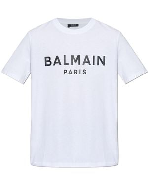 Balmain T-Shirt With Printed Logo - White