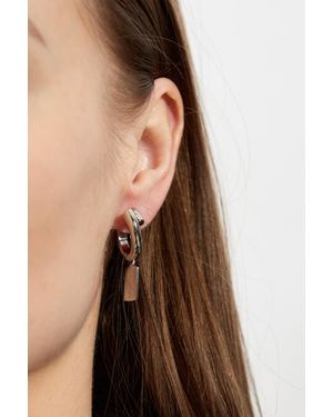 Balenciaga Brass Earrings With An Asymmetrical Shape - Brown