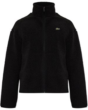 Lacoste Teddy Fleece With Stand-Up Collar - Black