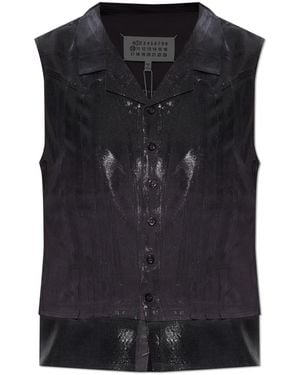 Maison Margiela Top With A Glossy Finish - Black