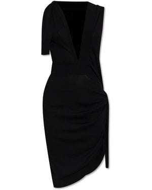 Ferragamo Dress With Decorative Ties - Black