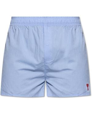 Ami Paris Boxers With Logo - Blue