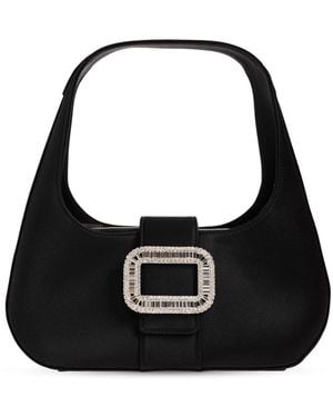 Roger Vivier Satin Shoulder Bag 'Pilgrim' - Black