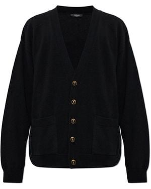 Balmain Cardigan With Pockets - Black