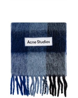 Acne Studios Scarf With Logo - Blue