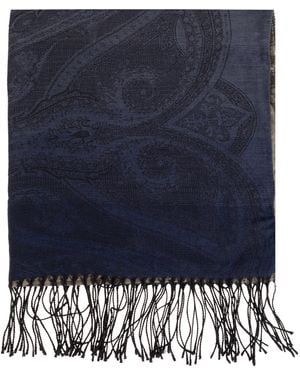 Etro Scarf With Fringes - Blue