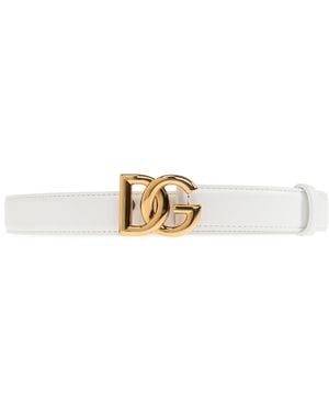 Dolce & Gabbana Leather Belt - White