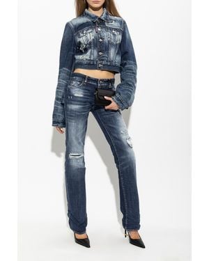 DSquared² Denim Jacket With Vintage Effect - Blue