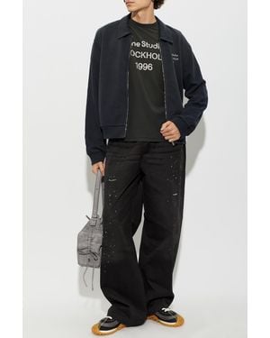 Acne Studios Cotton T-Shirt With Print - Black