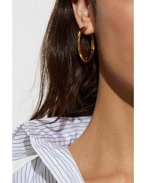 Moschino Round Earrings - Brown