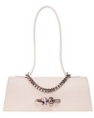 McQueen 'Jewelled' Leather Bag - Pink
