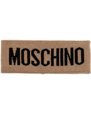 Moschino Headband With Logo - Brown