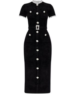 Self-Portrait Dress With Lace Inserts - Black