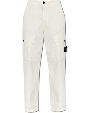 Stone Island Cargo Trousers - White