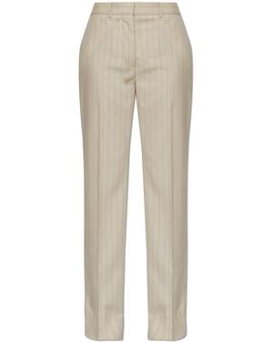Acne Studios Wool Pinstripe Trousers - Natural