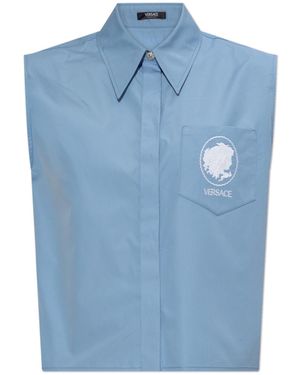 Versace Shirt With Logo - Blue