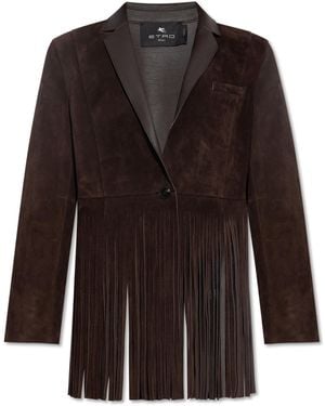Etro Leather Jacket - Brown