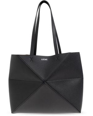 Loewe 'Puzzle Fold Medium' Shopper Bag - Black