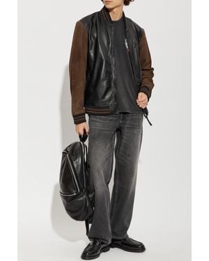AllSaints 'Blanco' Leather Bomber Jacket - Black