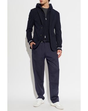 Eleventy Jacket Made Of Combined Materials - Blue