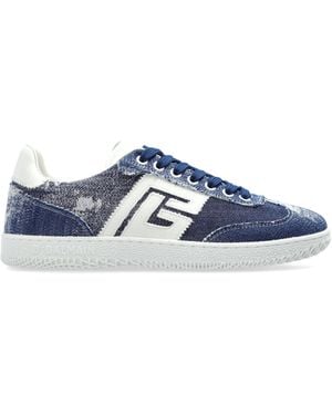 Balmain Trainers With Vintage Effect - Blue