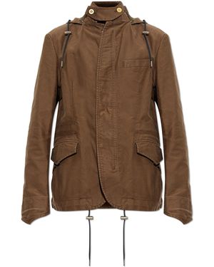 Sacai Jacket With Detachable Hood - Brown