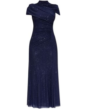 Self-Portrait Dress With Shimmering Sequins - Blue