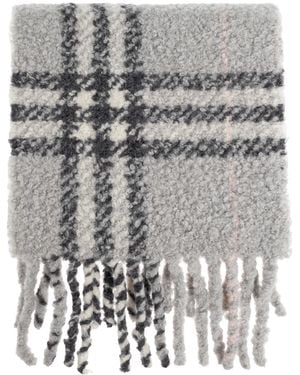 Burberry Scarf With A Check Pattern - Grey