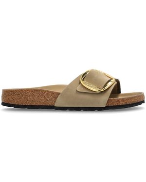 Birkenstock "Madrid Big Buckle" Slides - Natural